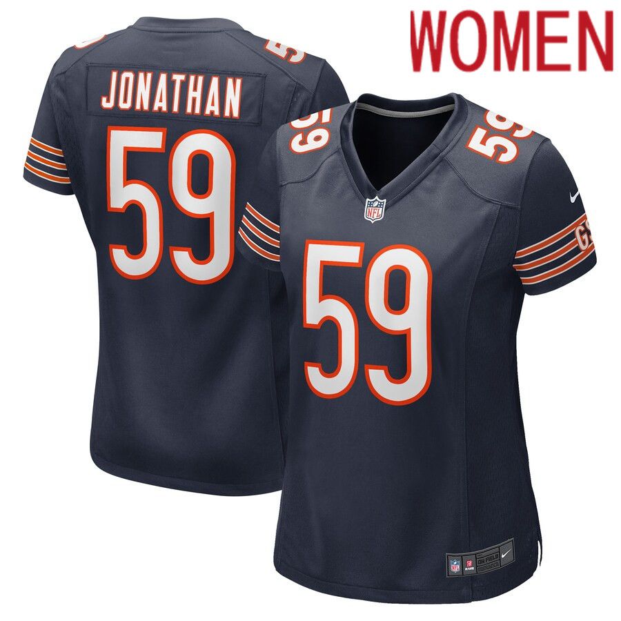 Women Chicago Bears #59 Kingsley Jonathan Nike Navy Game Player NFL Jersey
